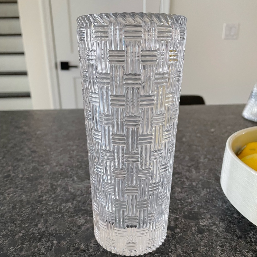 Tiffany and co clear weave vase SMALL SIZE